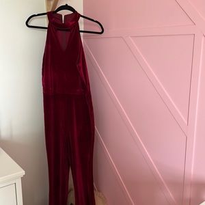 Dark red velour one piece